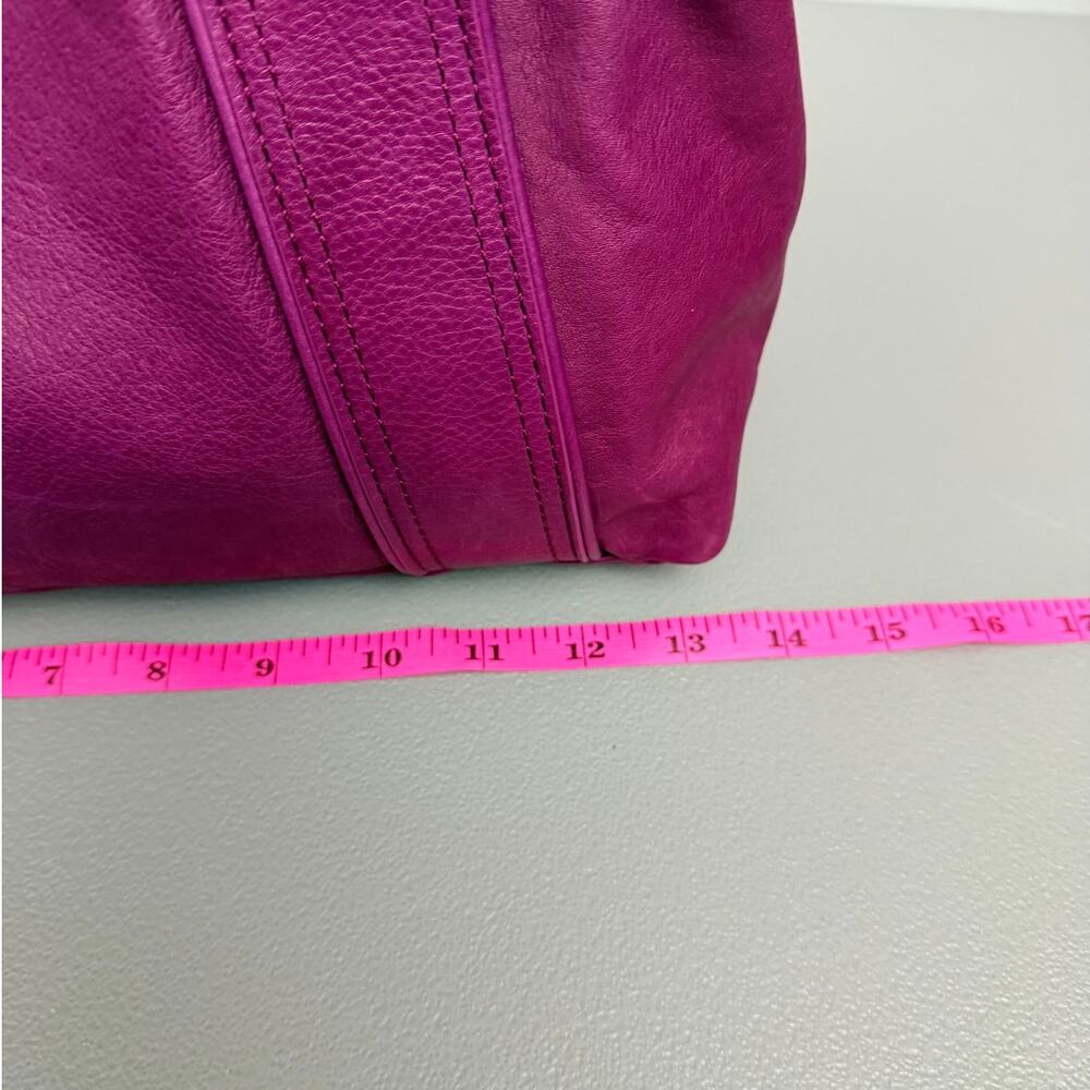 American Leather Co Purple Leather Val Perfect Satchel Tote Shoulder Bag - Picture 4 of 9